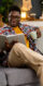 Young man relaxing on the couch at home